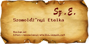 Szomolányi Etelka névjegykártya